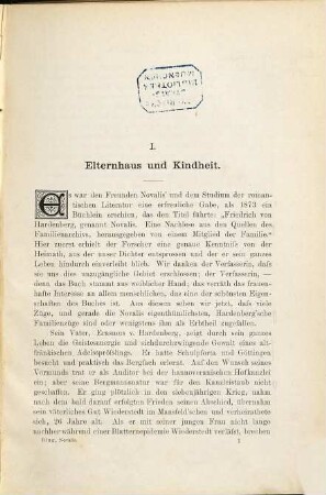 Novalis (Friederich v. Hardenberg) : Eine biogr. Charakteristik