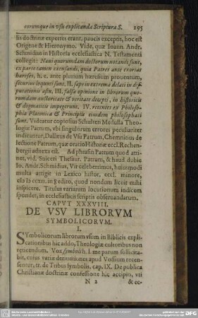 Caput XXXVIII. De Usu Librorum Symbolicorum