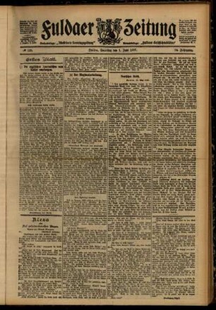 Erste Ausgabe vom Samstag, den 01. Juni 1907.