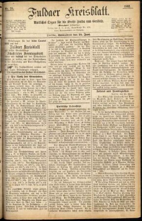 Ausgabe vom Samstag, den 24. Juni 1882.