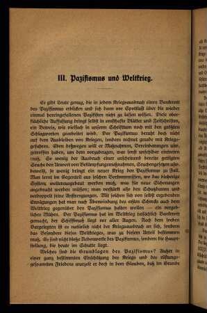 20-58, III. Pazifismus und Weltkrieg