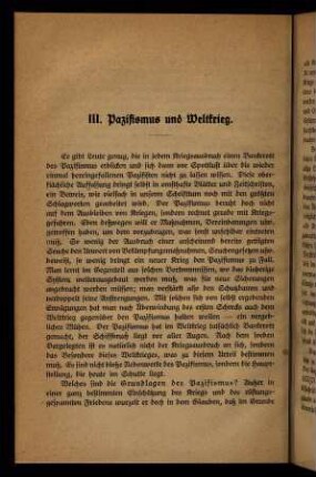 20-58, III. Pazifismus und Weltkrieg