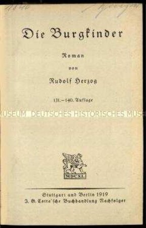 Roman Die Burgkinder von Rudolf Herzog