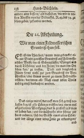 Die 21. Abtheilung. = Chapitre XXI. - Die 26. Abtheilung. = Chapitre XXVI.