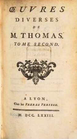 Oeuvres Diverses De M. Thomas. 2