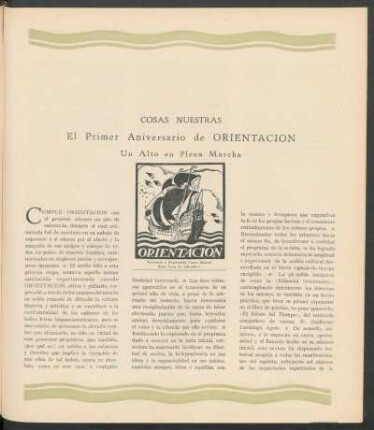 Cosas Nuestras - El Primer Aniversario de "Orientación"