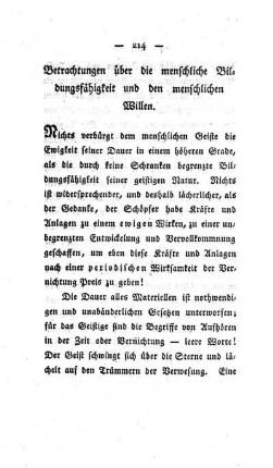 Betrachtungen über die menschliche Bildungsfähigkeit und den menschlichen Willen