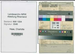 Entnazifizierung Charlotte Haas , geb. 23.07.1908 ()