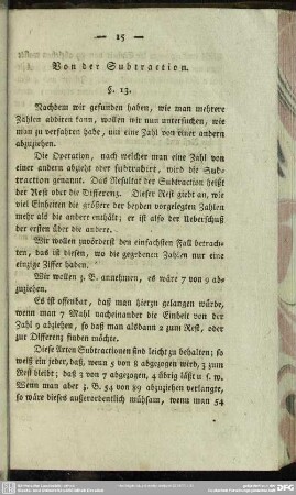 Von der Subtraction