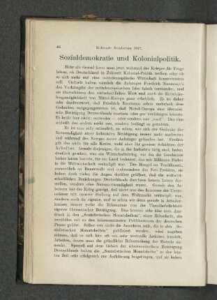 Sozialdemokratie und Kolonialpolitik.