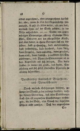 Verstaendig sinnliches Begehren, und Verabscheuen