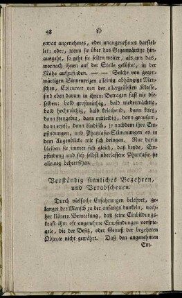 Verstaendig sinnliches Begehren, und Verabscheuen