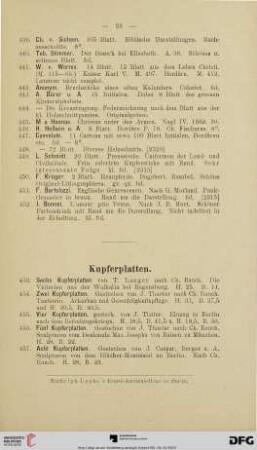 Kupferplatten (Nr. 453 - 459)