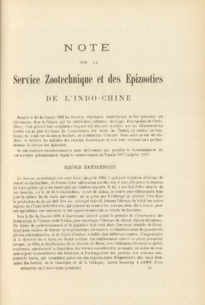 Note sur le Service zootechnique et des epizooties ...