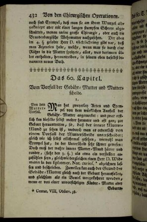 Das 60. Capitel. Vom Vorfall der Gebähr-Mutter und Mutterscheide.