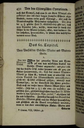 Das 60. Capitel. Vom Vorfall der Gebähr-Mutter und Mutterscheide.