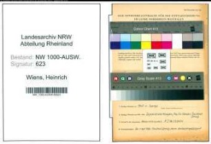 Entnazifizierung Heinrich Wiens, geb. 01.09.1921 (Landwirt)