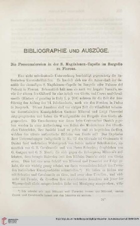 Die Frescomalereien in der S. Magdalenen-Capelle im Bargello zu Florenz