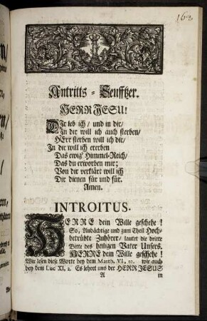 Antritts-Seufftzer.