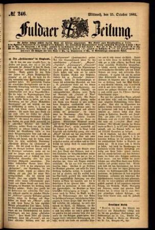 Ausgabe vom Mittwoch, den 25. Oktober 1882.