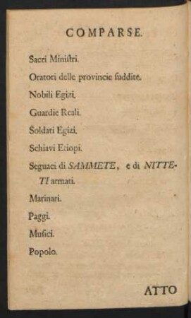 Comparse = Personnages muets