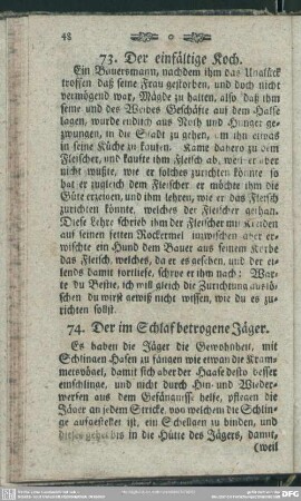74. Der im Schlaf betrogene Jäger