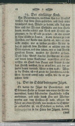 74. Der im Schlaf betrogene Jäger