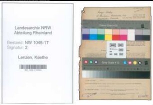 Entnazifizierung Kaethe Lenzen , geb. 22.10.1901 (Geschaeftsfrau)