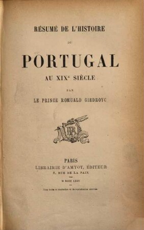 Résumé de l'histoire du Portugal au XIXe siècle