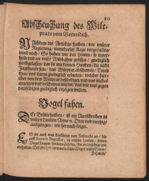 Vogel fahen.