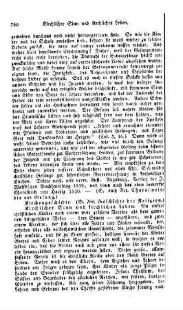 Kirchlicher Sinn und kirchliches Leben