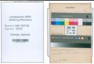 Entnazifizierung Heinrich Schmitz , geb. 25.06.1900 (Einkaeufer)
