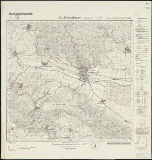 Meßtischblatt 4632 : Bad Frankenhausen, 1934 : Bad Frankenhausen. - Hrsg. 1905, einz. Nachtr. 1928, gedr. [19]34. - 1:25000. - [Berlin]: Reichsamt für Landesaufnahme, 1934. - 1 Kt.