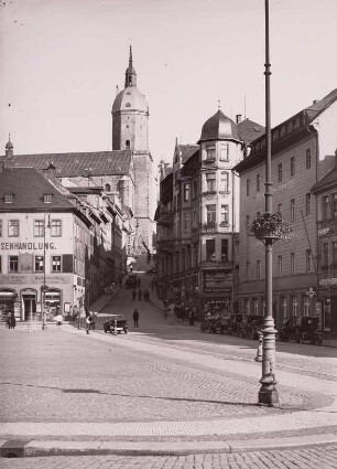 Annaberg-Buchholz, Marktplatz : Annaberg-Buchholz. Markt. Blick nach Südosten in die Große Kirchgasse zur Stadtkirche St. Annen