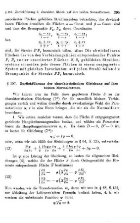 § 157. Zurückführung der charakteristischen Gleichung auf ihre beiden Normalformen.