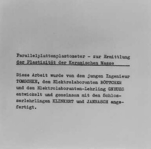 Neue technische Einrichtung, Textblatt
