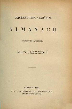 Almanach. 1882