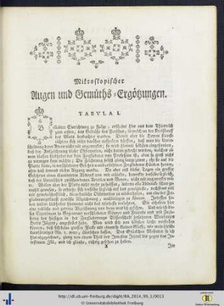 Mikroskopischer Augen und Gemüths-Ergötzungen.