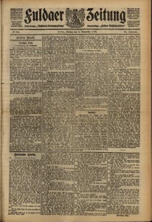 Erste Ausgabe vom Freitag, den 05. November 1909.