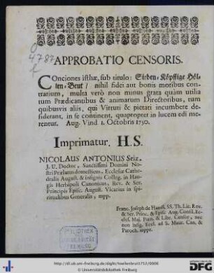 Approbatio Censoris.