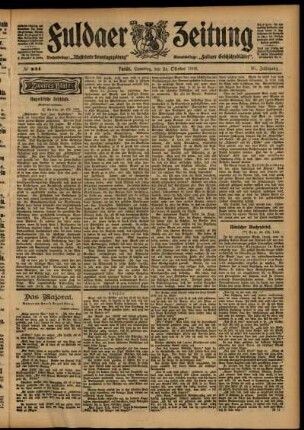 Zweite Ausgabe vom Samstag, den 24. Oktober 1903.