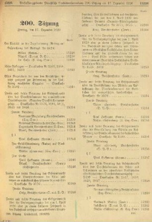 200. Sitzung. Freitag den 17. Dezember 1920