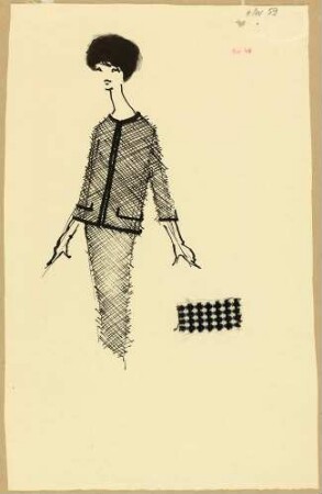 Entwurf eines Komplets im Pepitamuster, 1959