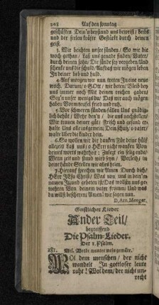 Geistlicher Lieder Ander Teil/ begreiffend Die Psalm-Lieder.