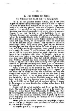 Zur Lektüre des Cicero