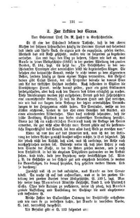 Zur Lektüre des Cicero