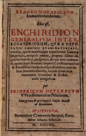Examen Notariorum immatriculandorum