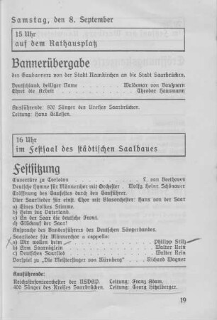 Bannerübergabe, Festsitzung.