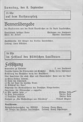 Bannerübergabe, Festsitzung.