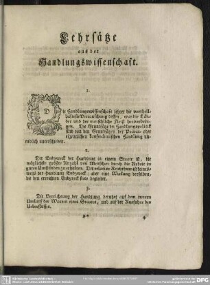 Lehrsätze aus der Handlungswissenschaft